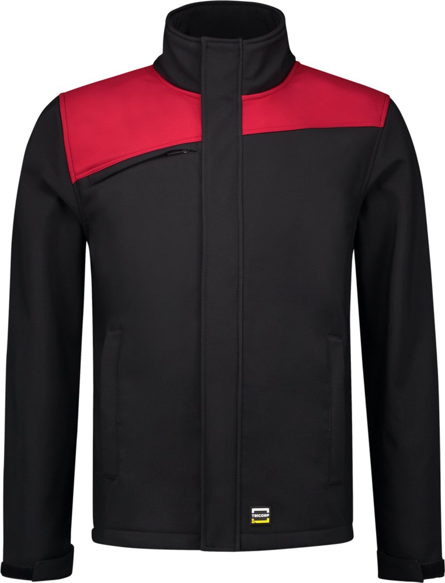 Tricorp 402021 Softshell Bicolor Naden - Zwart/Rood - 5XL