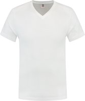 T-shirt Tricorp col V ajusté - Décontracté - 101005 - Blanc - taille M