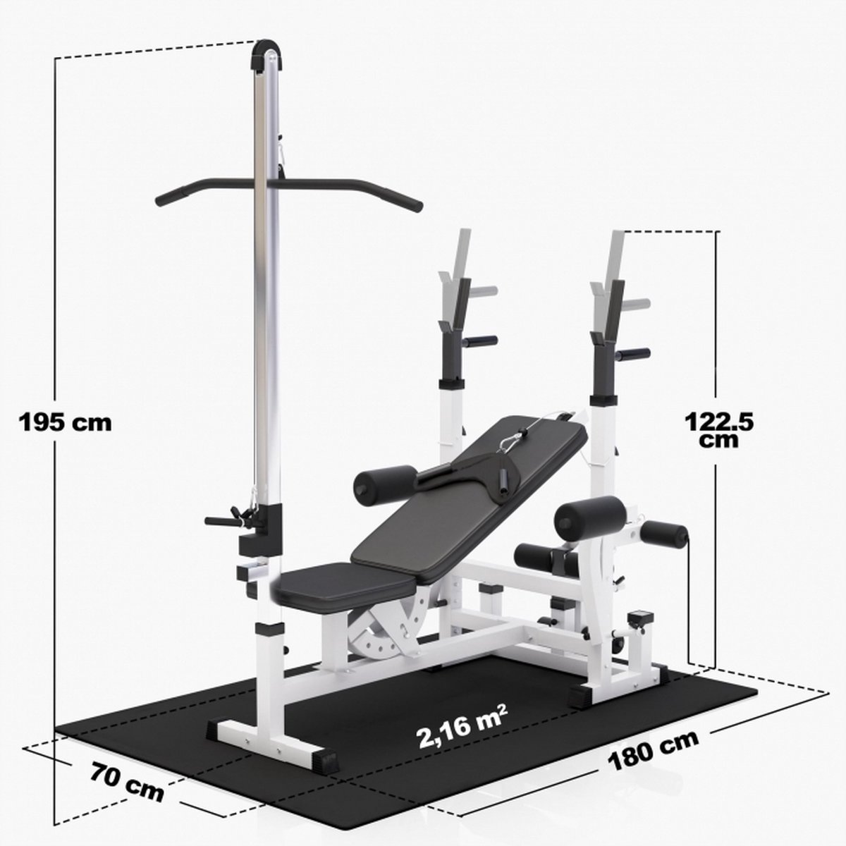 Gorilla Sports Banc de musculation universel complet (banc + poulie) -  Colizey