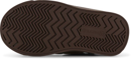 Bruine zool met zigzagprofiel van een cognackleurige veterboot.
