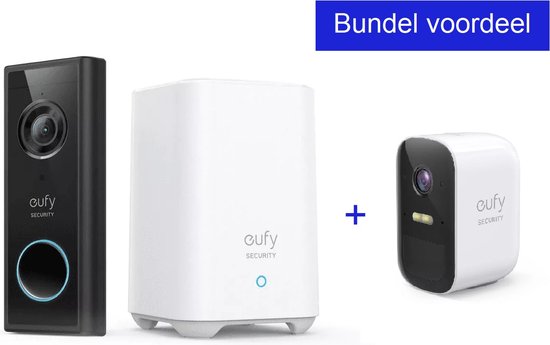 Eufy by Anker Video Deurbel + EufyCam 2C - Inclusief HomeBase 2 - Bundelvoordeel