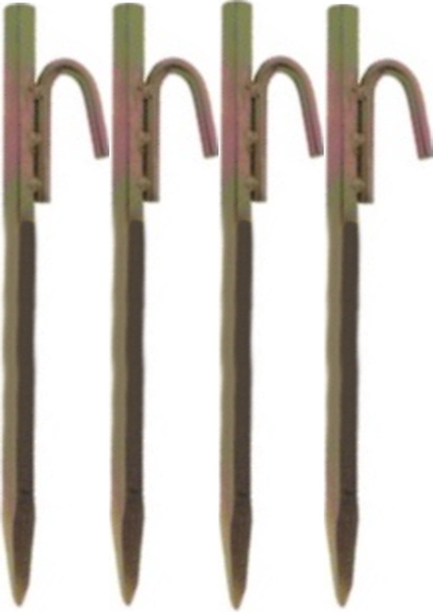 Grondpen 4 stuks - Stormharing - Tentharing - Rotspen - Spijkerharing - Goud - Ø16 X 300MM - Koolstofstaal - Extra Sterke Haak