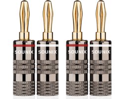Sounix Banaanstekker - Banaan Stekker 8 stuks - Gold plated