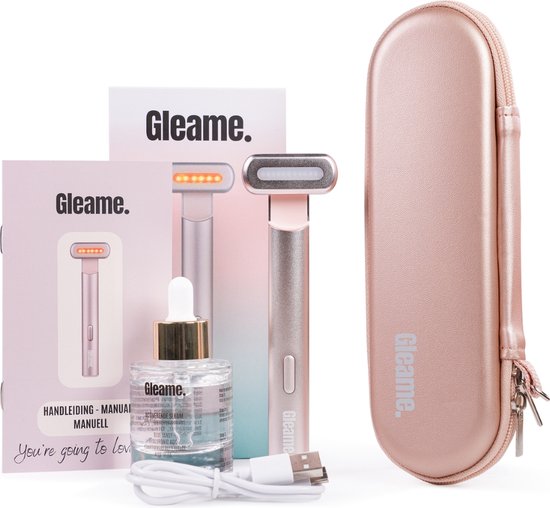 Gleame. Skincare set | Huidverbeteraar, serum en travel case