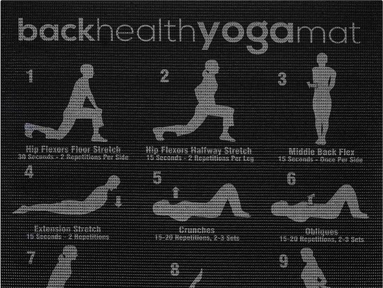 Yoga Mat - Incl. Oefeningen - Fitness mat - Yogamat Grijs en Zwart van Sens Design — afbeelding 5