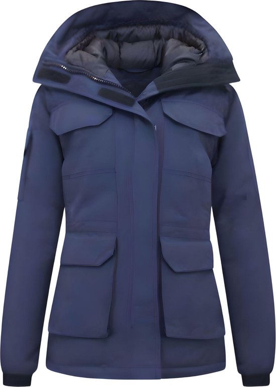 Dames Winterjassen Halflang Gewatteerd - 7603 - Blauw