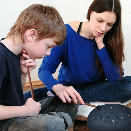 Arvona Stalen Tongdrum - Tongtrommel - Schijftrommel - Tong Drummer Steel Tongue Drum Klankschaal Percussie Instrument Handpan Inclusief Drumsticks
