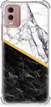 Back Cover Nokia C32 Smartphone hoesje met doorzichtige rand Marble White Black