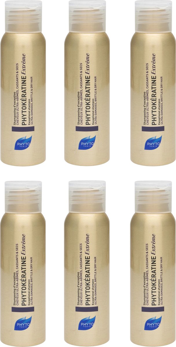 Phyto Paris Phytokératine Extrême Exceptional shampoo Ultra-Damaged, Brittle & Dry Hair 50ml x 6