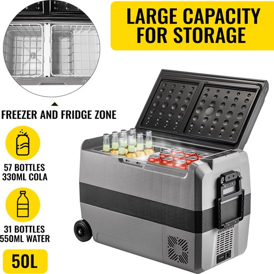 VEVOR Glacière Congélateur Voiture Portable 45W 36L 12/24V CC 100-240