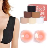 Boob tape - Boobtape met herbruikbare nipple covers - Plak bh - Strapless - Fashion tape - Tepelcovers - Brown