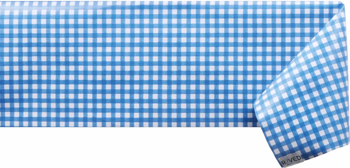 Raved Tafelzeil 140 cm x 100 cm – Boerenbont Ruit Blauw – PVC - Afwasbaar
