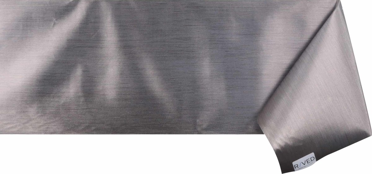 Raved Tafelzeil – 140 cm x 220 cm – Kerst Metallic Grijs – PVC – Afwasbaar