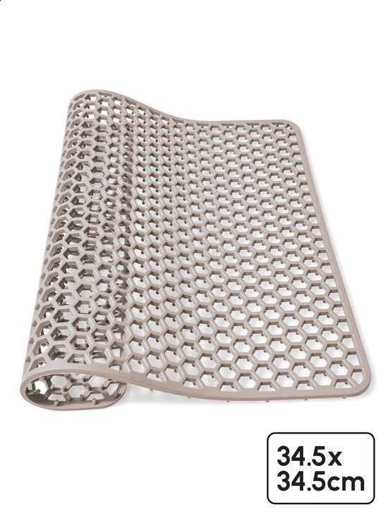 Bodo - Tapis d'Evier Siliconen Beige - 34,5 x 34,5 cm - Accessoires de vêtements pour bébé de Cuisine - Protège Evier - Sous-verres Siliconen - Anti Rayures - Accessoires de vêtements pour bébé Evier