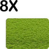 BWK Luxe Placemat - Groen Gras - Set van 8 Placemats - 40x30 cm - 2 mm dik Vinyl - Anti Slip - Afneembaar