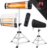 KESSER® Donkere warmtestraler, warmtestraler met afstandsbediening en wifi-app, 1800 W wandverwarming, kwartsstraler, terrasstraler, balkonverwarming, timer