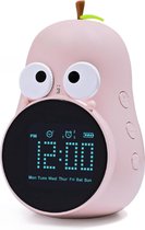 Slaaptrainer - Peervorm - Kinderwekker - Roze - 3 Alarmen - 6 Muziekjes - LED Digitaal Display - Timingfunctie - USB Oplaadbaar - Regelbaar Schermhelderheid - Siliconen