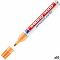 Edding 3000 permanent marker lichtoranje met dop ernaast, verpakking voor x10.