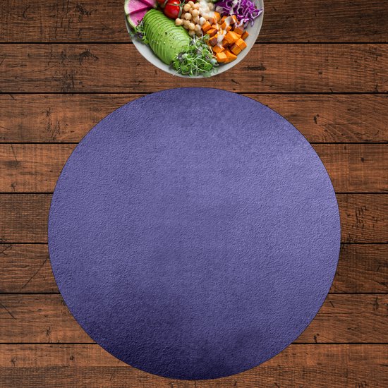 BWK Luxe Ronde Placemat - Paarse Vegen Achtergrond - Set van 2 Placemats - 50x50 cm - 2 mm dik Vinyl - Anti Slip - Afneembaar