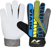 Nivia Web Carbonite Football Goalkeeper Gloves for Unisex (Multicolor, Size: Large) Material: Rubber | Comfortable Fit | ‎Extra Grip | Adjustable Wrist Support | Cushioned Rubber Plam