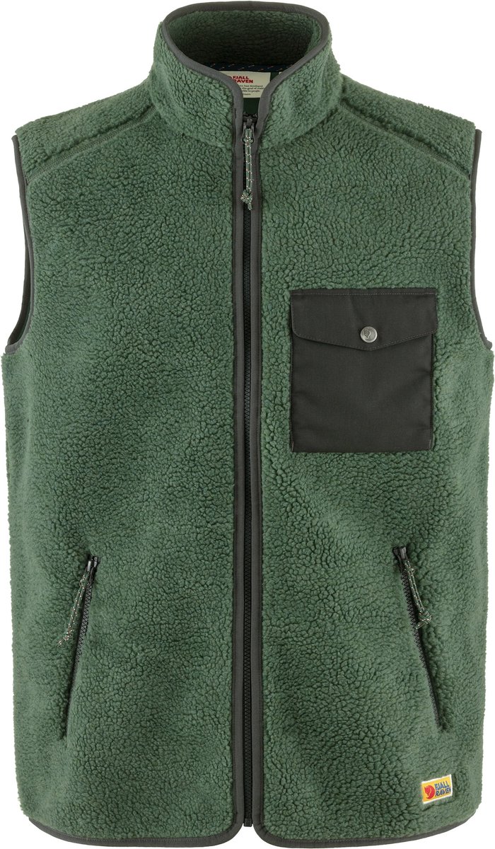 FJALLRAVEN Vardag pile fleece bodywarmer mannen Deep Patina