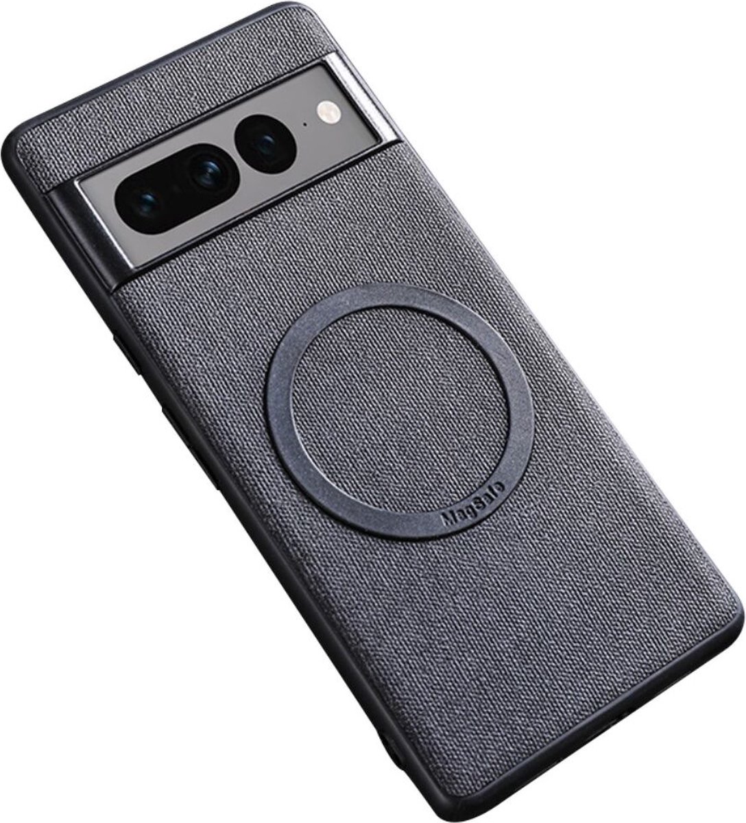 Google Pixel 8 Pro Hoesje met Stoffen Afwerking MagSafe Zwart