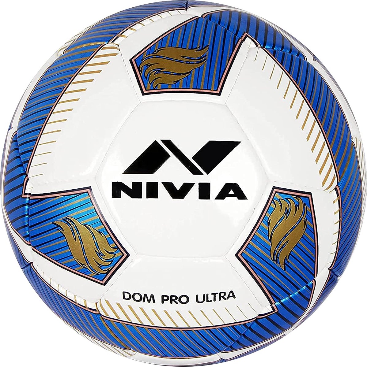 Nivia Dom Training Professional Football ( Blue/White Size 4 ) Material-PU | Youth & Adult | Soccer Ball | High Speed ​​Ball | Waterproof | Machine Stitched | Ideal For: Training/Match