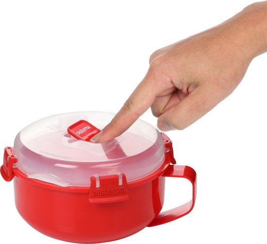 Sistema Cuiseur vapeur micro-ondes avec panier vapeur | 3,2 L Grand pour  aliments | sans BPA | Rouge