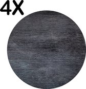 BWK Luxe Ronde Placemat - Krijt Uitgeveegd op Schoolbord - Set van 4 Placemats - 50x50 cm - 2 mm dik Vinyl - Anti Slip - Afneembaar