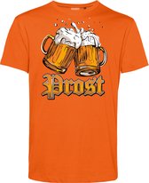 T-shirt Prost | Oktoberfest dames heren | Carnavalskleding heren dames | Foute party | Oranje | maat XS