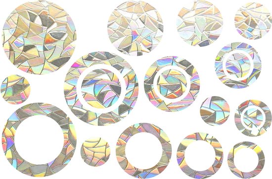 Raamsticker - Cirkels diversen - Suncatcher - Rainbow - Raamdecoratie - Raamfolie - Statisch - Zelfklevend - Sticker