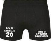 Ben ik eindelijk 20, krijg ik dit lullige boxershort Heren Boxershort - verjaardag - jarig - 20e verjaardag - feest - onderbroek - grappig