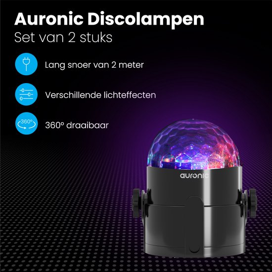 iMoshion Lampe Disco Rotative avec Télécommande - 2 pièces - Boule