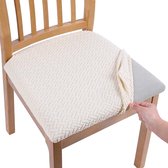 Stoelhoes stoelset van 6, stretchhoes voor stoelen stoelhoezen voor eetkamerstoelen wasbare beschermhoes stoelhoezen voor stoelen, beige