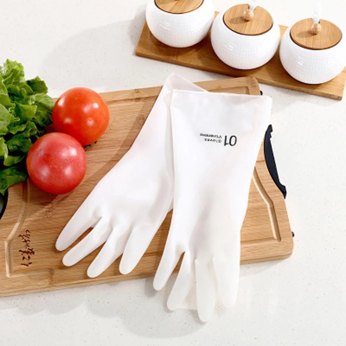 Gants de nettoyage en caoutchouc pour cuisine - 3 paires - Imperméables et  réutilisables. S