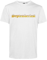 T-shirt Septemberfest bier | Oktoberfest dames heren | Lederhosen man | Foute party | Wit | maat M