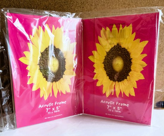 Anchor - Sunflower - dubbele acryl fotokader staand formaat- transparant - 13 x 18cm