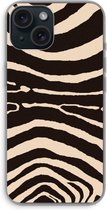 Case Company® - Hoesje geschikt voor iPhone 15 hoesje - Arizona Zebra - Soft Cover Telefoonhoesje - Bescherming aan alle Kanten en Schermrand
