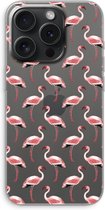 Case Company® - Hoesje geschikt voor iPhone 15 Pro hoesje - Flamingo - Soft Cover Telefoonhoesje - Bescherming aan alle Kanten en Schermrand