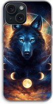 Case Company® - Hoesje geschikt voor iPhone 15 hoesje - Wolf Dreamcatcher - Soft Cover Telefoonhoesje - Bescherming aan alle Kanten en Schermrand