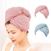 Haartulband, 2 stuks microvezel tulbandhanddoek met knoop, sneldrogende haarhanddoek, superabsorberend, hoofddoek, haardrooghanddoek voor alle haartypes