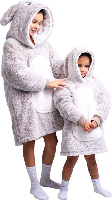 Noxxiez Hoodie Deken - Konijn - 160 CM