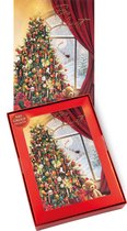 Kerstkaarten set Kerstboom vol speelgoed - 16 luxe kerstkaarten met enveloppen - 1 design - 12x17 cm - Art Group