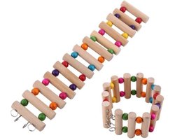 Houten vogel trap - ladder - voor kleine vogels 30 cm