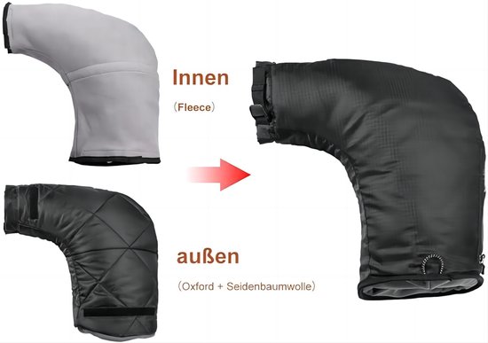 ROCKBROS Stuurmanchetten, Stuurhandschoenen voor Fietsen, Scooters, Scooters, Gevoerd, Winddicht, Waterafstotend, Reflecterend