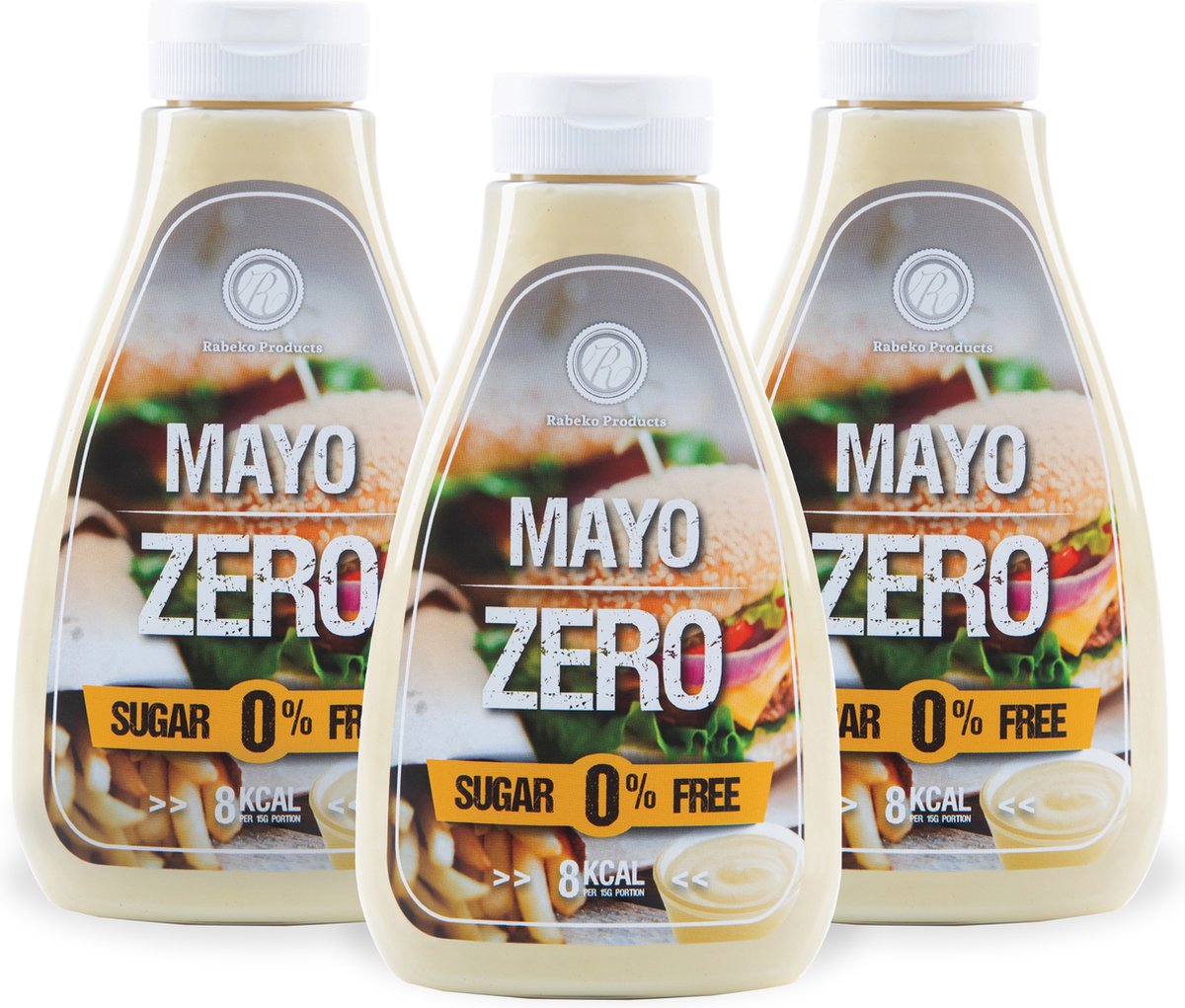 Rabeko Zero Sauce — Mayo, 3 x 425 ml zonder suiker en vetarm — gezonde