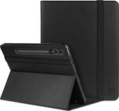 Rosso Element Book Case Hoes Geschikt voor Samsung Galaxy Tab S9 Plus | Volledige bescherming | Elastische band | Sleep/Wake functie | Met Penhouder | Verstelbare standaard | Zwart