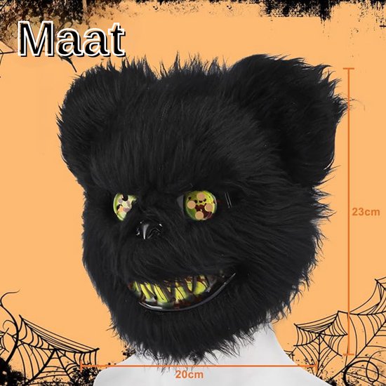 Masque Lumineux Animalier Halloween | Visage Ours Effrayant Ou Renard | LED Douce, PVC, Réglable Adulte