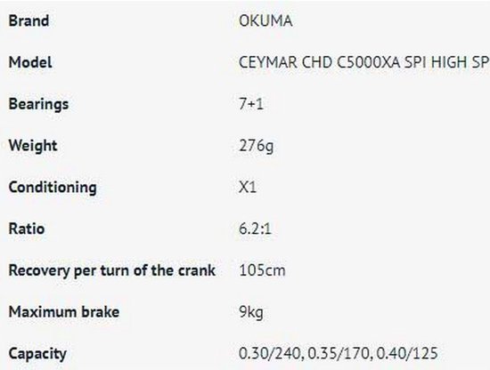 Okuma Ceymar HD 3000SA Molen - Krachtige & Soepele Visserij van Okuma — afbeelding 2
