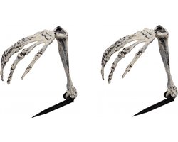 2x Skelet arm op spies - Horror griezel halloween scary creepy tuin festival themafeest